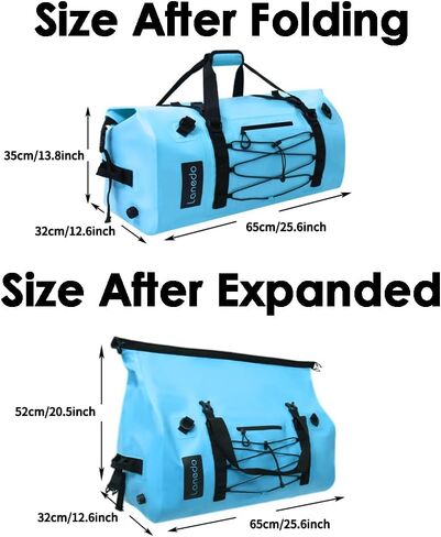 80L Duffle Travel Bag Waterproof Duffel Bag Marine Dry Bags Waterproof Backpack with Durable Straps & Handles for Kayaking Paddleboarding Boating Rafting Fishing Camping（Green） in Kuwait