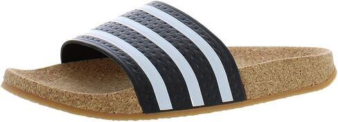 صندل Adilette الفلين الأصلي للسيدات من adidas أبيض/أسود/بني جديد (9 B(M) US) in Saudi Arabia