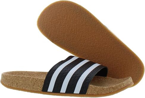 صندل Adilette الفلين الأصلي للسيدات من adidas أبيض/أسود/بني جديد (9 B(M) US) in Saudi Arabia