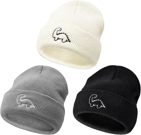 Durio 3 Pack Unisex Toddler Beanie Cute Pattern Baby Winter Hat for Girls Boys Warm Infant Baby Caps Preemie Hats 0-3 Years in Saudi Arabia