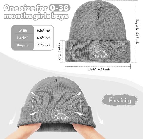 Durio 3 Pack Unisex Toddler Beanie Cute Pattern Baby Winter Hat for Girls Boys Warm Infant Baby Caps Preemie Hats 0-3 Years in Saudi Arabia