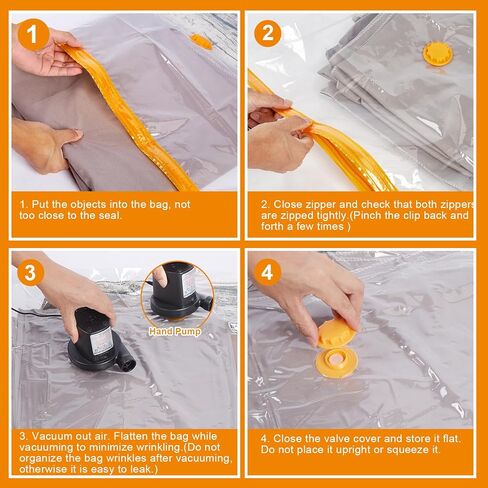 10 Storage Bags, Vacuum Storage Bags(5 Large and 5 Jumbo), Ideal Space-Saving Solution for Clothes, Blankets, Comforters and More, Perfect for Home Storage and Travel in Kuwait