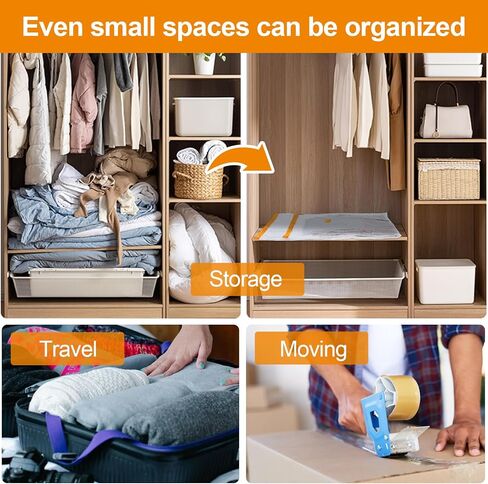 10 Storage Bags, Vacuum Storage Bags(5 Large and 5 Jumbo), Ideal Space-Saving Solution for Clothes, Blankets, Comforters and More, Perfect for Home Storage and Travel in Kuwait