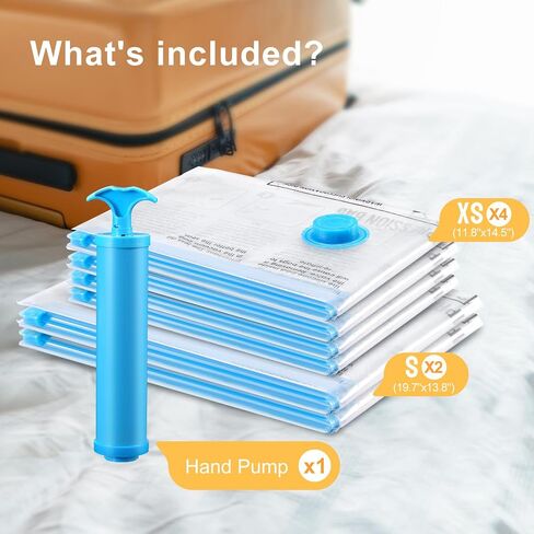 Travel Vacuum Bags with Prtable Electric Pump (Combo 6 Pack),Vacuum Seal Bags for Clothing,Space Saver Vacuum Storage Bags,Vacuum Travel Bags for Luggage,Travel Essentials in Saudi Arabia