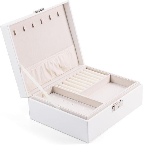 One Modern May Jewelry Box for Young Girls Teen Girls and Women with Lift Out Tray and Silver Latch - 9 x 7.5 x 3.4 inches (Pink) in Kuwait