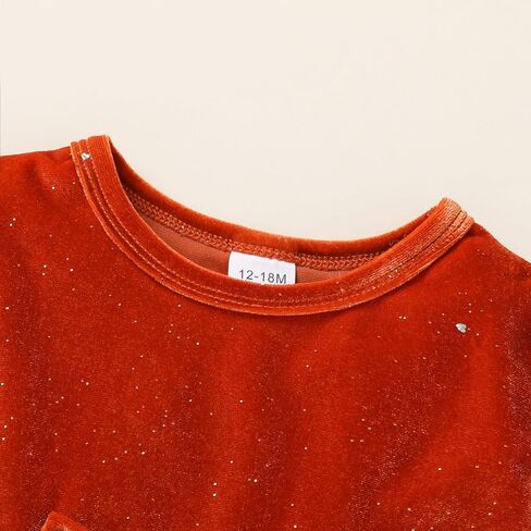 YOUNGER TREE Toddler Baby Girl Thanksgiving Holloween Outfits Turkey Pumpkin Long Sleeve Dress Top Pants Set Fall Outfits in Kuwait