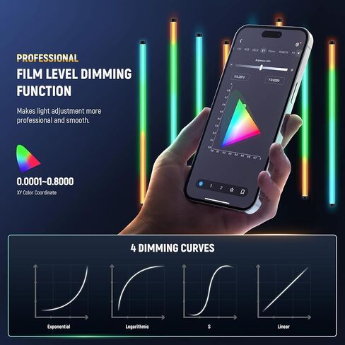 NEEWER RGB Tube Light, 30W LED Video Light RGBWW Full Color Stick Light Wand with 18 Scenes 7 Pixel Effects 2500-10000K CRI97/TLCI98 6000mAh, APP/2.4G/DMX Control for Photography Video Record, TL90C in Saudi Arabia