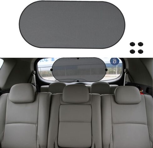 Huli Foldable Car Window Shades for Rear Windshield Breather Mesh Suction Cup Car Window Covers Sun Shade for Car Window Sunburn Protection(Rear Windshield/1Pc) in Saudi Arabia
