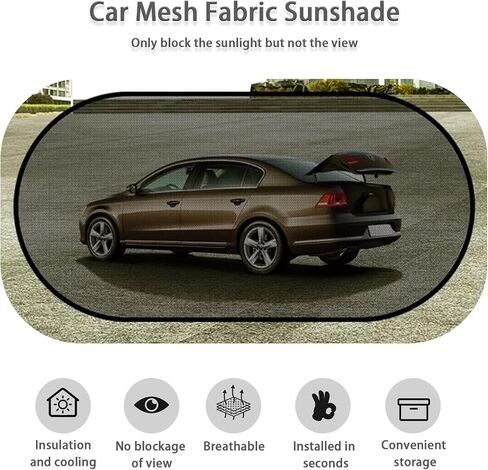 Huli Foldable Car Window Shades for Rear Windshield Breather Mesh Suction Cup Car Window Covers Sun Shade for Car Window Sunburn Protection(Rear Windshield/1Pc) in Saudi Arabia