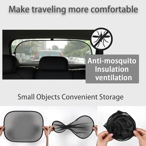Huli Foldable Car Window Shades for Rear Windshield Breather Mesh Suction Cup Car Window Covers Sun Shade for Car Window Sunburn Protection(Rear Windshield/1Pc) in Saudi Arabia