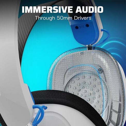 PDP Phantom Air Dual-Mode Wireless Gaming Headset for PlayStation: PS5, PS4, PC, Bluetooth Compatible, Rechargeable 35-Hour Battery, 50mm Drivers, On-ear Headphone Controls, Officially Licensed, White in Kuwait