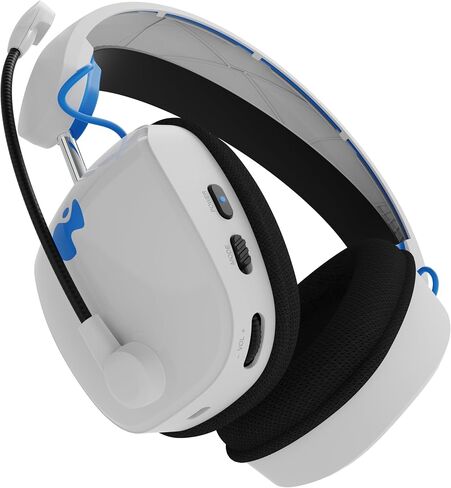 PDP Phantom Air Dual-Mode Wireless Gaming Headset for PlayStation: PS5, PS4, PC, Bluetooth Compatible, Rechargeable 35-Hour Battery, 50mm Drivers, On-ear Headphone Controls, Officially Licensed, White in Kuwait