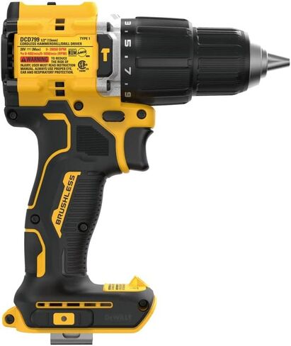 DEWALT DCD799B 20V MAX* ATOMIC COMPACT SERIES بدون فرشاة ليثيوم أيون 1/2 بوصة. مثقاب مطرقي لاسلكي (أداة فقط) (متجدد) in Saudi Arabia
