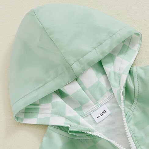 Lefyira Toddler Boys Zip Up Hoodie Plaid Jackets Kids Sweatshirt Unisex Long Sleeve Hooded Coats Baby Girl Fall Clothes in Kuwait