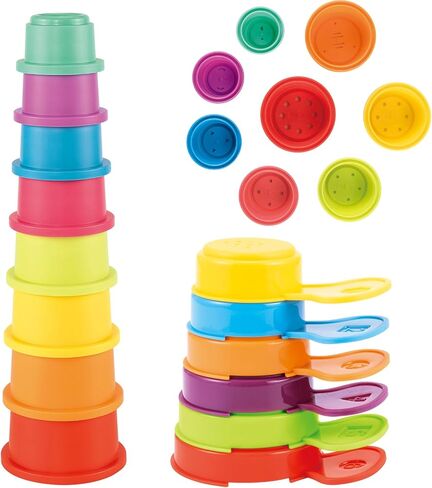 Baby Bath Toys for Kids Ages 1-3 14 PCS Mold Free Toddler Bath Toys for 2-4 Bathtub Water Toys Rainbow Stacking Cups for Babies 6-12 Months Early Learning Educational Gifts in Kuwait