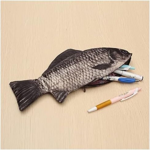 1Pc Pencil Box Pen with Zipper Realistic Case Pouch Shape Fish Bag Pen Pencil Make-up Office and Stationery Pen, Pencil and Marker Cases in Saudi Arabia