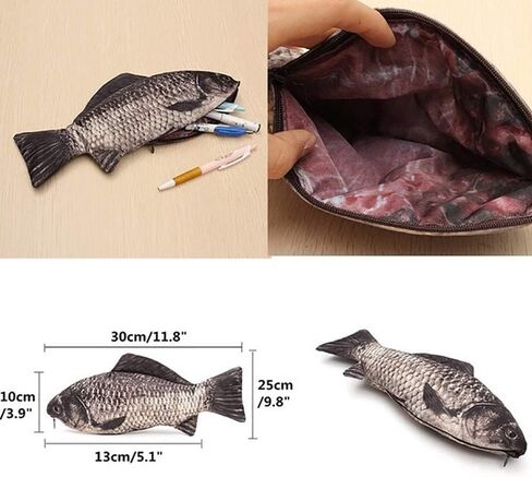 1Pc Pencil Box Pen with Zipper Realistic Case Pouch Shape Fish Bag Pen Pencil Make-up Office and Stationery Pen, Pencil and Marker Cases in Saudi Arabia