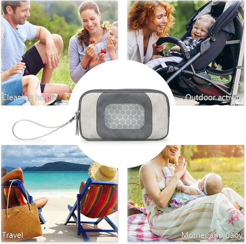 Baby Wipes Dispenser Car Tissue Box Portable Travel Wipes Case Tissue Holder for Car Visor Seat Back or Outdoor (Grey) in Saudi Arabia