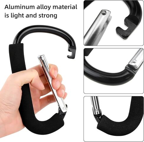 مشابك عربات التي تجرها الدواب الكبيرة العالمية، ومشابك عربة الأطفال، وخطافات عربة الأطفال المعدنية، وخطاف عربة الأطفال، ومشبك خطاف عربة الأطفال، ومشبك خطافات عربة الأطفال القوي للغاية لتعليق المحافظ، وحقيبة الحفاضات، وأكياس التسوق (قطعتان) in Kuwait