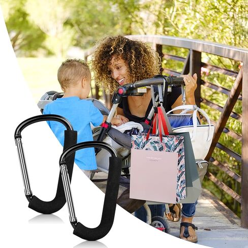 مشابك عربات التي تجرها الدواب الكبيرة العالمية، ومشابك عربة الأطفال، وخطافات عربة الأطفال المعدنية، وخطاف عربة الأطفال، ومشبك خطاف عربة الأطفال، ومشبك خطافات عربة الأطفال القوي للغاية لتعليق المحافظ، وحقيبة الحفاضات، وأكياس التسوق (قطعتان) in Kuwait