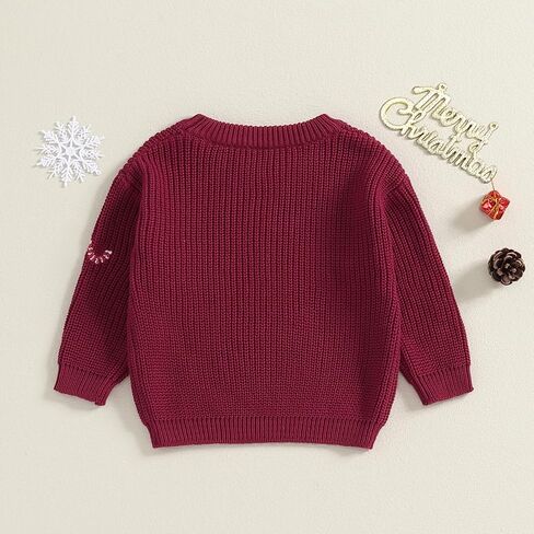 YOKJZJD Newborn Toddler Baby Girl Boy Christmas Outfit Chunky Knit Sweater Warm Sweatshirt Long Sleeve T-Shirt Fall Clothes in Saudi Arabia