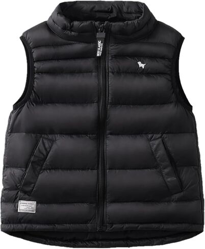 سترة منتفخة خفيفة الوزن للأولاد والبنات بدون أكمام بسحاب in Kuwait