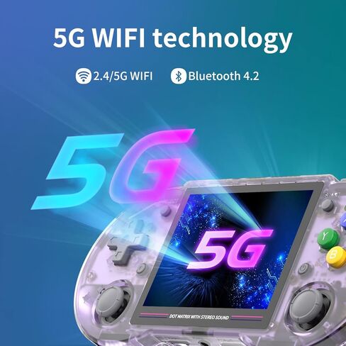 Dosnura RG353P Handheld Game Console Linux and Android Dual OS RK3566 64BIT 64G TF Card 4420+ Classic Games 3.5 Inch IPS Screen 3500mAh Battery Support 5G WiFi 4.2 Bluetooth(RG353P-Black) in Saudi Arabia