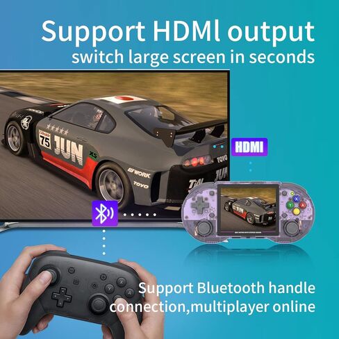 Dosnura RG353P Handheld Game Console Linux and Android Dual OS RK3566 64BIT 64G TF Card 4420+ Classic Games 3.5 Inch IPS Screen 3500mAh Battery Support 5G WiFi 4.2 Bluetooth(RG353P-Black) in Saudi Arabia