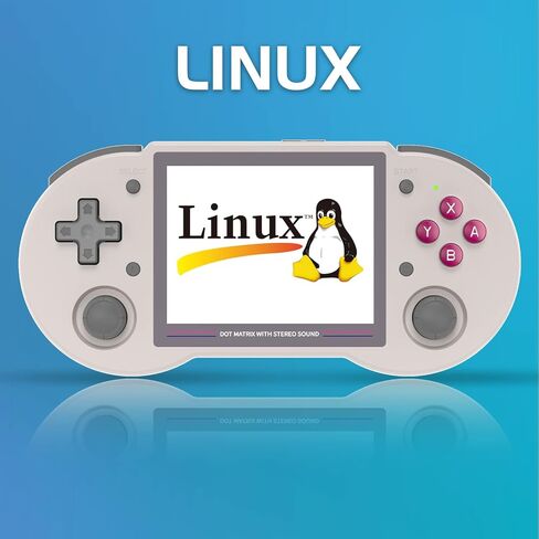 Dosnura RG353P Handheld Game Console Linux and Android Dual OS RK3566 64BIT 64G TF Card 4420+ Classic Games 3.5 Inch IPS Screen 3500mAh Battery Support 5G WiFi 4.2 Bluetooth(RG353P-Black) in Kuwait