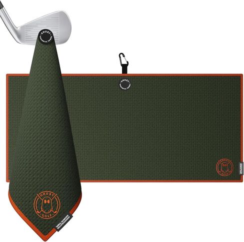 Ghost Golf Magnetic Towel (Caddie) - Premium Ultra-Absorbent Microfiber Golf Towel with Magnet for Golf Carts or Clubs - 18" x 40" Golfing Gear - Waffle Weave Pattern (Dark Grey) in Saudi Arabia