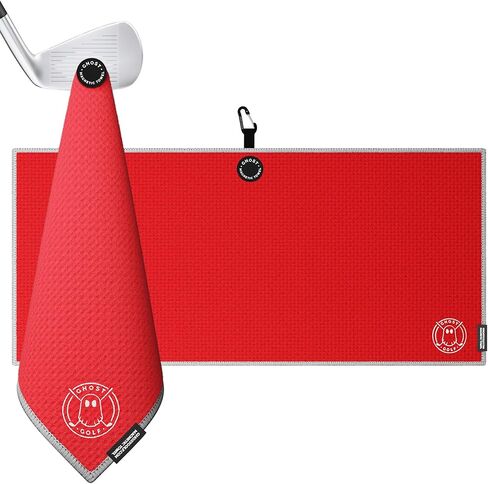 Ghost Golf Magnetic Towel (Caddie) - Premium Ultra-Absorbent Microfiber Golf Towel with Magnet for Golf Carts or Clubs - 18" x 40" Golfing Gear - Waffle Weave Pattern (Dark Grey) in Saudi Arabia