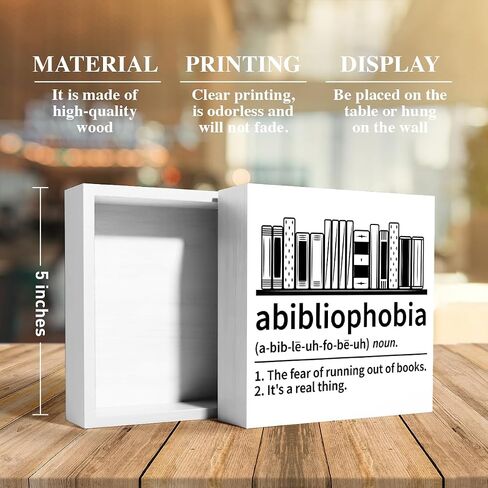 Book Lover Decor Wooden Box Sign, Bookworm Nerd Bookish Librarian Desk Decoration Home Bedroom Office Bookshelf Decor, Reader Book Lover Gifts for Women Teens Girls, Books Are My Love Language in Saudi Arabia