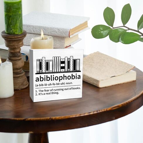 Book Lover Decor Wooden Box Sign, Bookworm Nerd Bookish Librarian Desk Decoration Home Bedroom Office Bookshelf Decor, Reader Book Lover Gifts for Women Teens Girls, Books Are My Love Language in Saudi Arabia