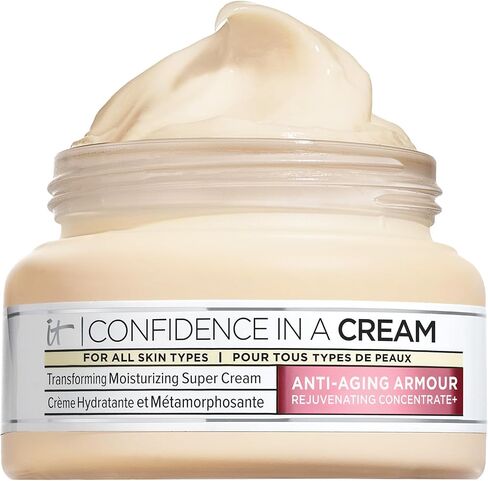 IT Cosmetics Confidence in a Cream Anti Aging Face Moisturizer – Visibly Reduces Fine Lines, Wrinkles & Signs of Aging Skin in 2 Weeks, 48HR Hydration with Hyaluronic Acid, Niacinamide in Kuwait