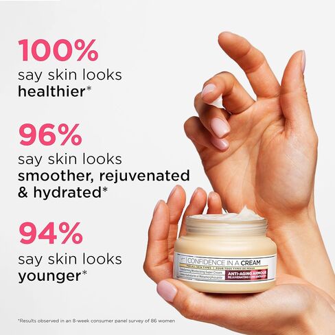 IT Cosmetics Confidence in a Cream Anti Aging Face Moisturizer – Visibly Reduces Fine Lines, Wrinkles & Signs of Aging Skin in 2 Weeks, 48HR Hydration with Hyaluronic Acid, Niacinamide in Kuwait