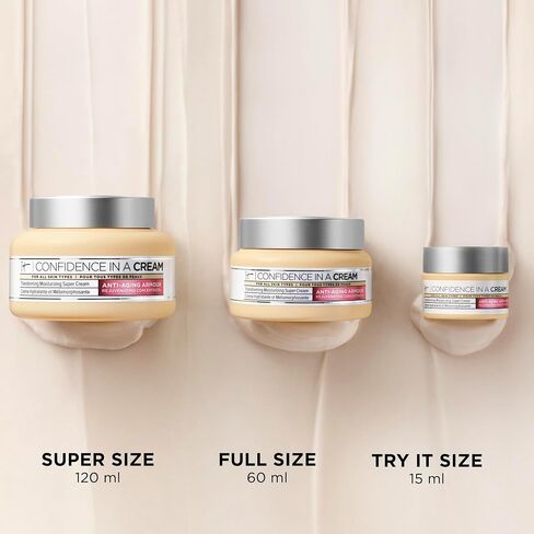 IT Cosmetics Confidence in a Cream Anti Aging Face Moisturizer – Visibly Reduces Fine Lines, Wrinkles & Signs of Aging Skin in 2 Weeks, 48HR Hydration with Hyaluronic Acid, Niacinamide in Kuwait