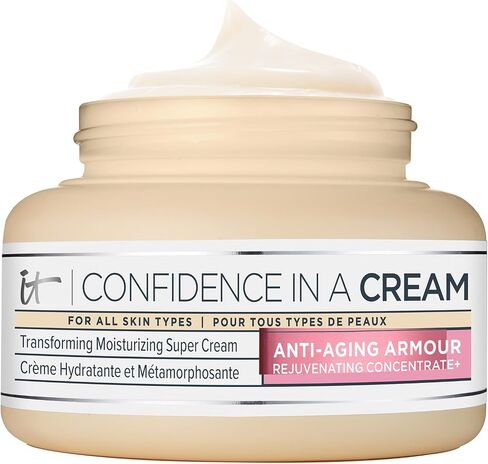 IT Cosmetics Confidence in a Cream Anti Aging Face Moisturizer – Visibly Reduces Fine Lines, Wrinkles & Signs of Aging Skin in 2 Weeks, 48HR Hydration with Hyaluronic Acid, Niacinamide in Kuwait