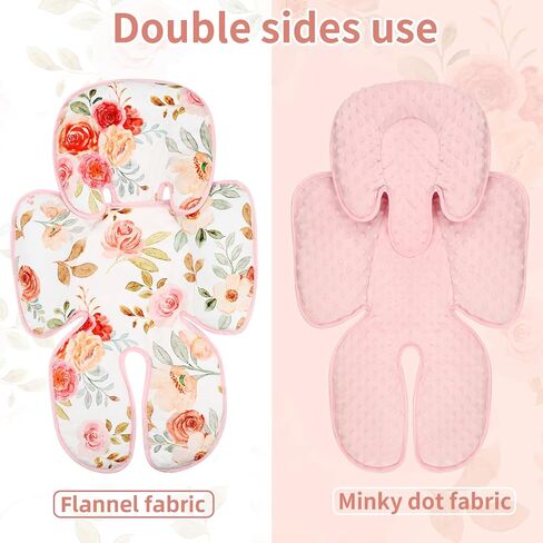 Infant Car Seat Insert, 2-in-1 Baby Car Seat Head Support for Newborn Girls Boys, Soft Baby Neck Support and Body Cushion for Car Seat, Stroller, Bouncer (RainbowStar) in Saudi Arabia