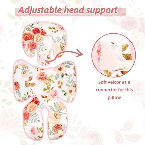 Infant Car Seat Insert, 2-in-1 Baby Car Seat Head Support for Newborn Girls Boys, Soft Baby Neck Support and Body Cushion for Car Seat, Stroller, Bouncer (RainbowStar) in Saudi Arabia