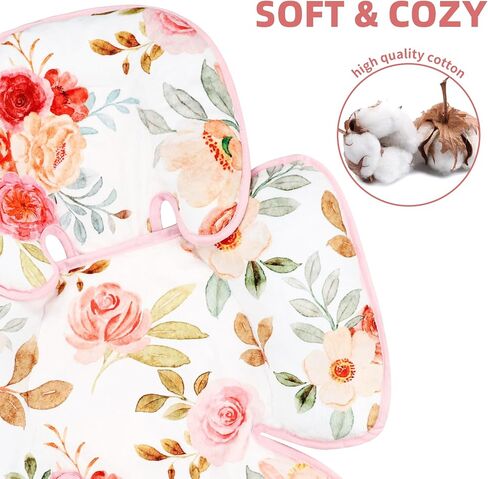 Infant Car Seat Insert, 2-in-1 Baby Car Seat Head Support for Newborn Girls Boys, Soft Baby Neck Support and Body Cushion for Car Seat, Stroller, Bouncer (RainbowStar) in Saudi Arabia