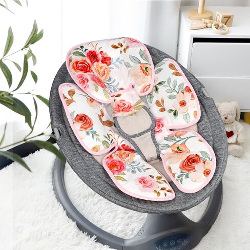 Infant Car Seat Insert, 2-in-1 Baby Car Seat Head Support for Newborn Girls Boys, Soft Baby Neck Support and Body Cushion for Car Seat, Stroller, Bouncer (RainbowStar) in Saudi Arabia