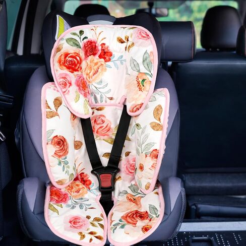Infant Car Seat Insert, 2-in-1 Baby Car Seat Head Support for Newborn Girls Boys, Soft Baby Neck Support and Body Cushion for Car Seat, Stroller, Bouncer (RainbowStar) in Saudi Arabia