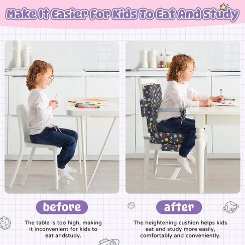 Booster Seat for Dining Table, Toddler Booster Seat for Dining Table with Safety Buckles, Anti-Scratch Easy Cleaning Kids Toddler Booster Seat for Table in Saudi Arabia