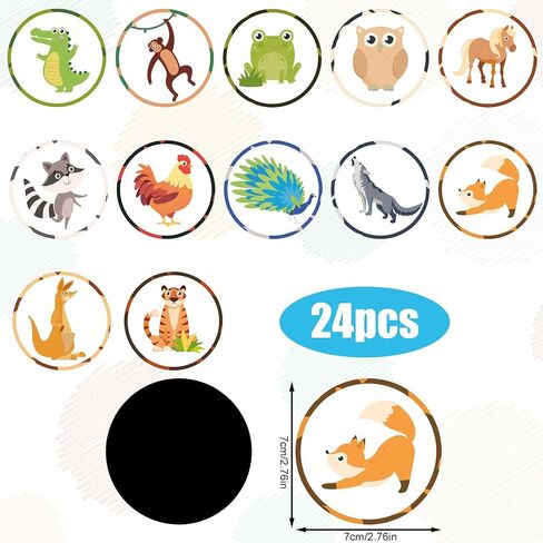 24pcs Potty Training Seat Magic Sticker, Reusable Potty Training Stickers Potty Targets Stickers Training Toilet Target Stickers Color Changing Pee Stickers for Boys Kids (Wildlife) in Saudi Arabia