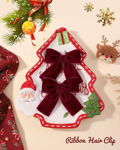 doboi 2 قطعة من أقواس الشعر المخملية مشابك شعر الأطفال 3.5 بوصة مشابك التمساح للفتيات والأطفال الصغار والمراهقات وإكسسوارات الشعر للنساء (نبيذ) in Kuwait