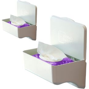 Bathroom Wipes Holder Dispenser with Shelf – Restroom Organizer & Wipe Holder for Bathroom – Tool Free Wall Mounted Baby Wipe Holder White, 1 Pack in Saudi Arabia