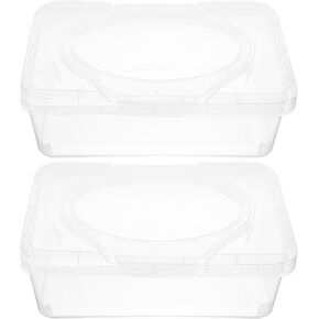 2pcs Baby Wipes Box Dispenser Wipes Container Refillable Wet Tissue Holder Reusable Wipes Case Travel Flushable Wipe Holder Keeps Wet Tissue Fresh