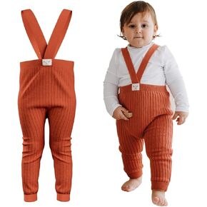 mama-yoyo baby&kids |100% Organic Cotton | GOTS Certificate |Baby Knit Leggings with Suspenders | High Waist Tights w Braces