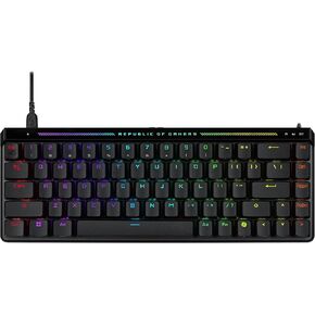 ROG Falchion Ace HFX 65% gaming keyboard with ROG HFX magnetic switches, rapid trigger toggle, 8000 Hz polling rate, three-layer dampening foam, silicone gasket mount, touch panel and protective cover