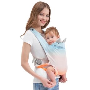 Baby Carrier Newborn to Toddler, Cozy Baby Wrap Carrier with Hook&Loop for Easily Adjustable,with Padded Straps, Lumbar Belt,Soft Fabric,Breathable(Black and White)